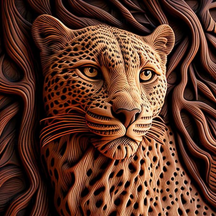 3D модель Леопардовий леопард (STL)
